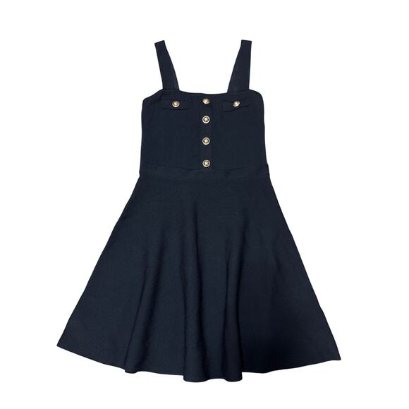 Michael Kors Fit & Flare Dress Sleeveless Stretch Viscose Black - Picture 2 of 8